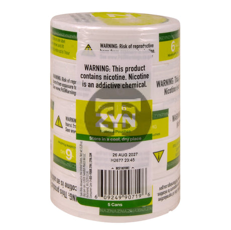 Zyn Nicotine pouches 6mg Citrus 5 cans of 20 pouches