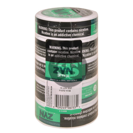Zyn ULTRA Nicotine pouches 11mg Fresh Spearmint 5 cans