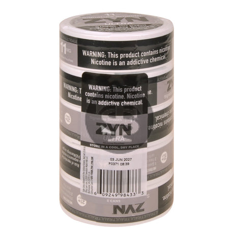 Zyn ULTRA Nicotine pouches 11mg Signature Smooth 5 cans