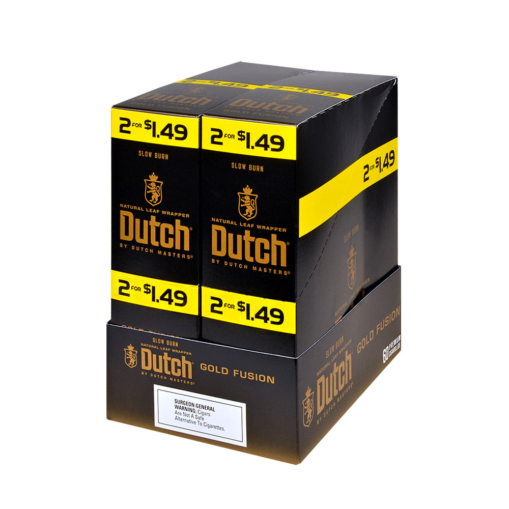 Dutch Masters Foil Fresh Gold Fusion 1.49 Cent Cigarillos 30 Packs of 2 1