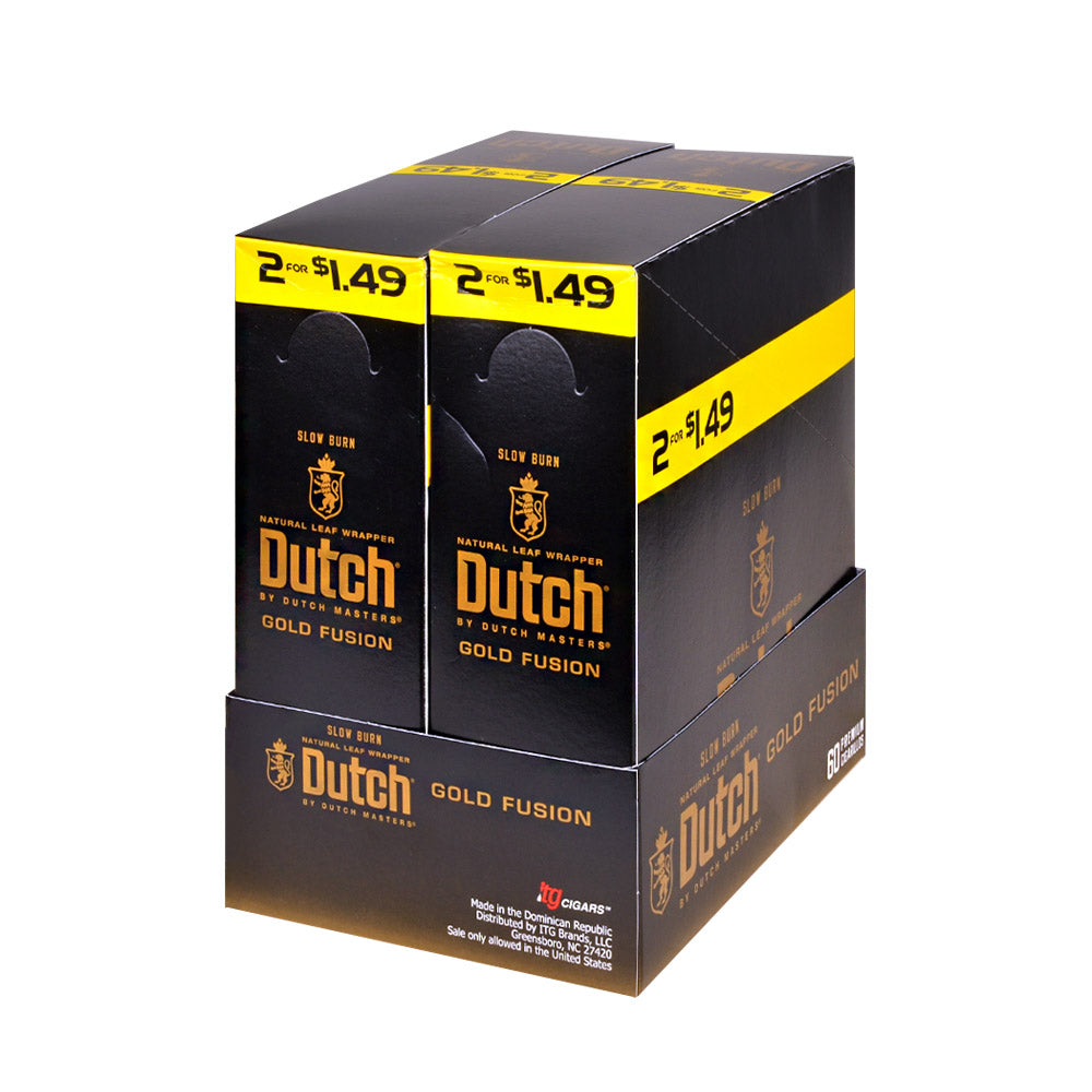 Dutch Masters Foil Fresh Gold Fusion 1.49 Cent Cigarillos 30 Packs of 2 2