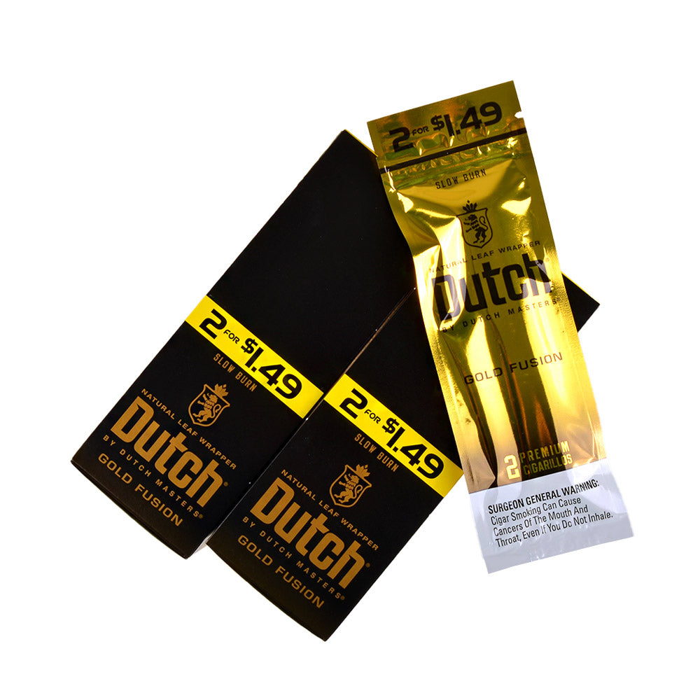 Dutch Masters Foil Fresh Gold Fusion 1.49 Cent Cigarillos 30 Packs of 2 3