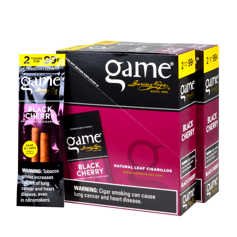 Game Vega Cigarillos Black Cherry Foil 2 for 99 Cents 30 Pouches of 2 3
