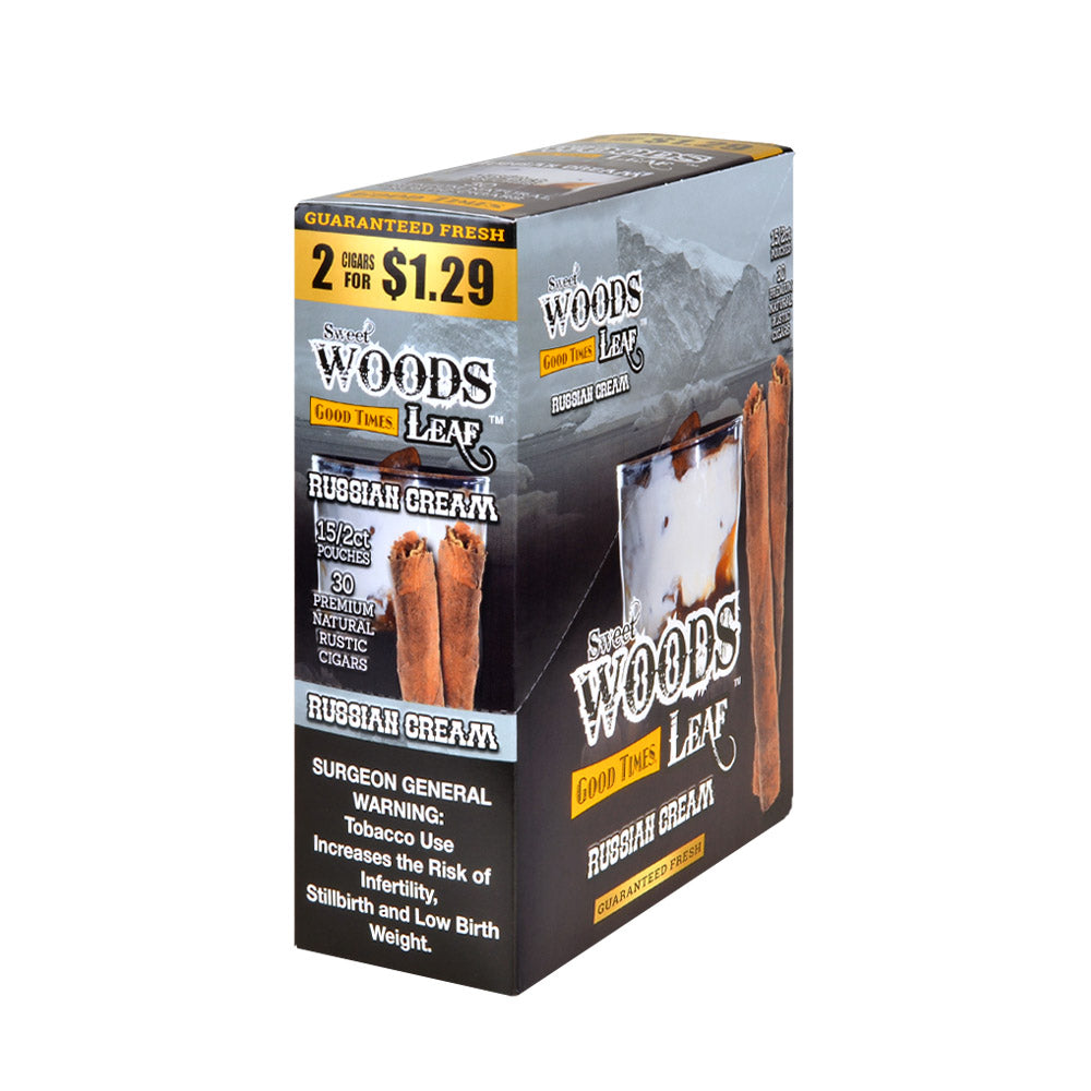 Good Times Sweet Woods 2 For $1.29 Cigarillos 15 Pouches Of 2 Russian Cream 1