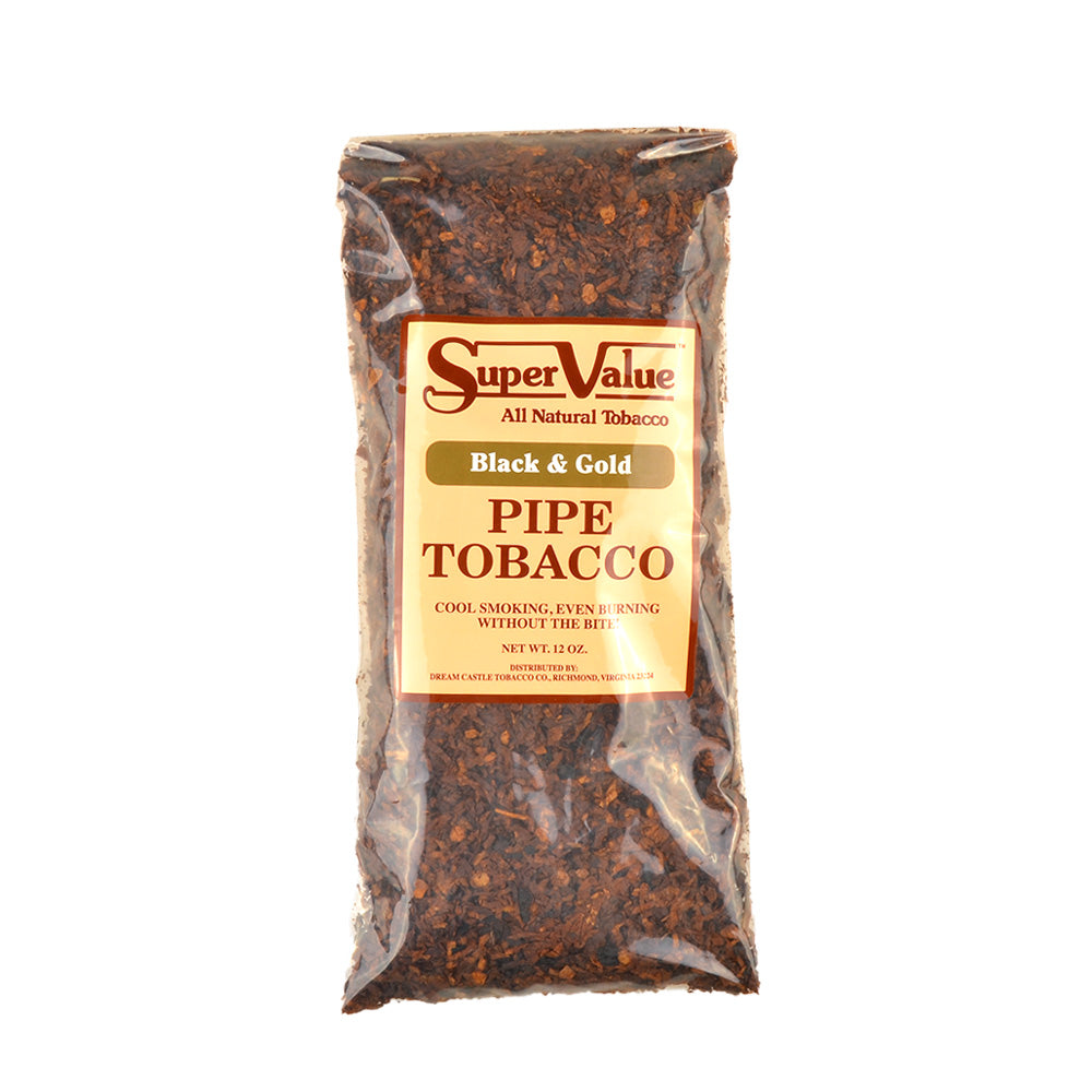 Super Value Pipe Tobacco Black & Gold 12 oz. Bag 1