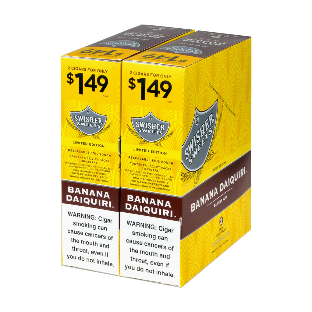 Swisher Sweets Cigarillos 1.49 Pre Priced 30 Pouches of 2 Banana Daiquiri 2