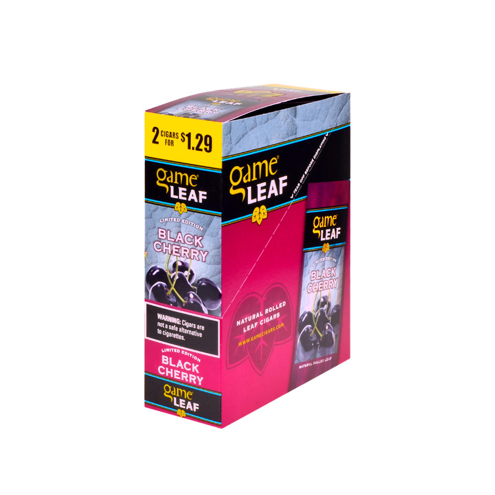 Game Leaf Black Cherry Cigarillos 2 for $1.29 Cents 15 Pouches of 2 1