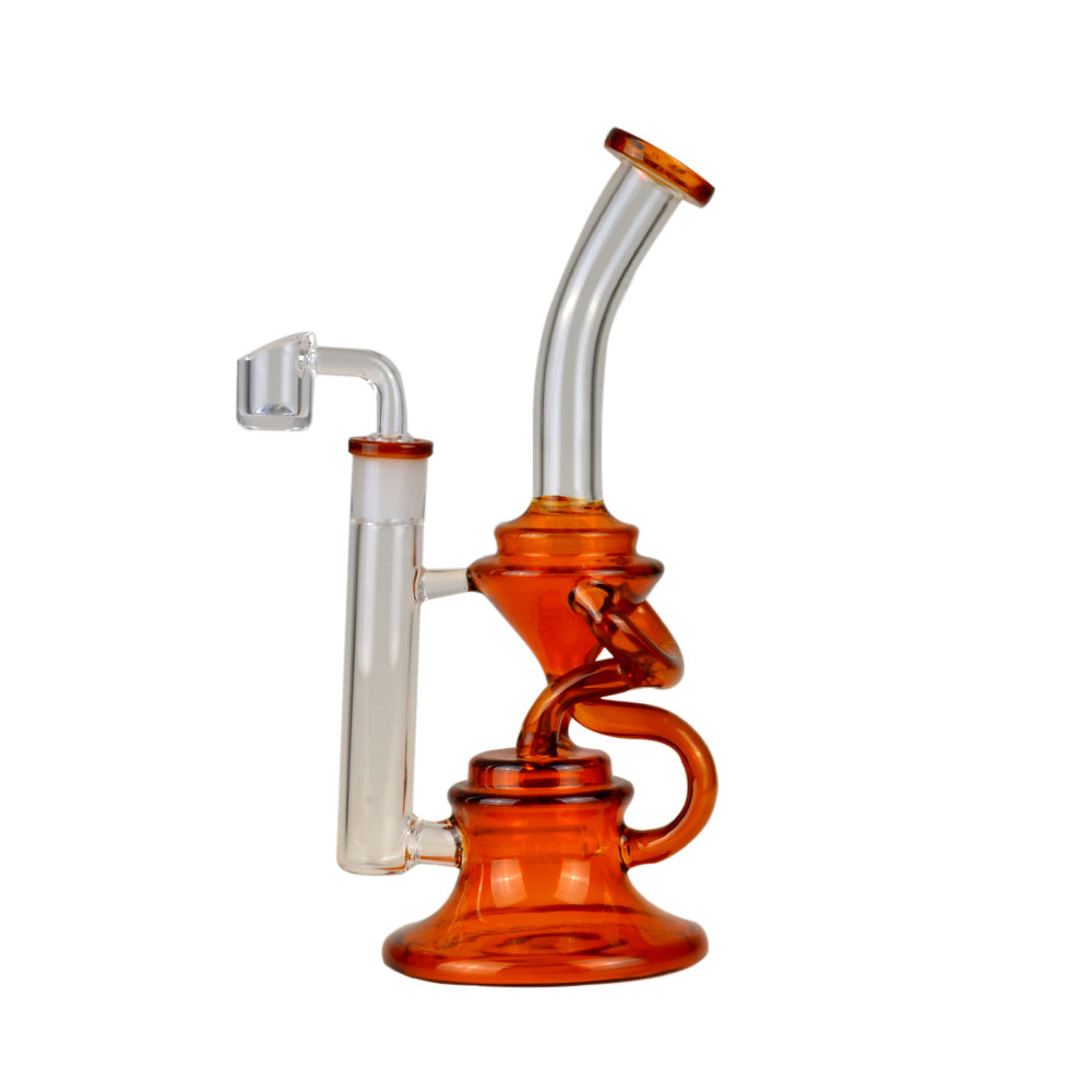 9 Inch Bent Neck Recycler Water Pipe LSWG75B 1