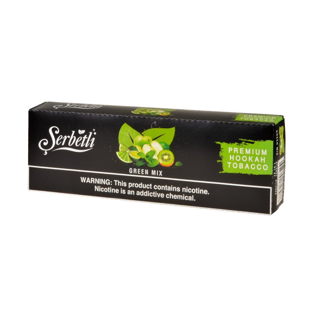 Serbetli Premium Hookah Tobacco 10 packs of 50g Green Mix 1