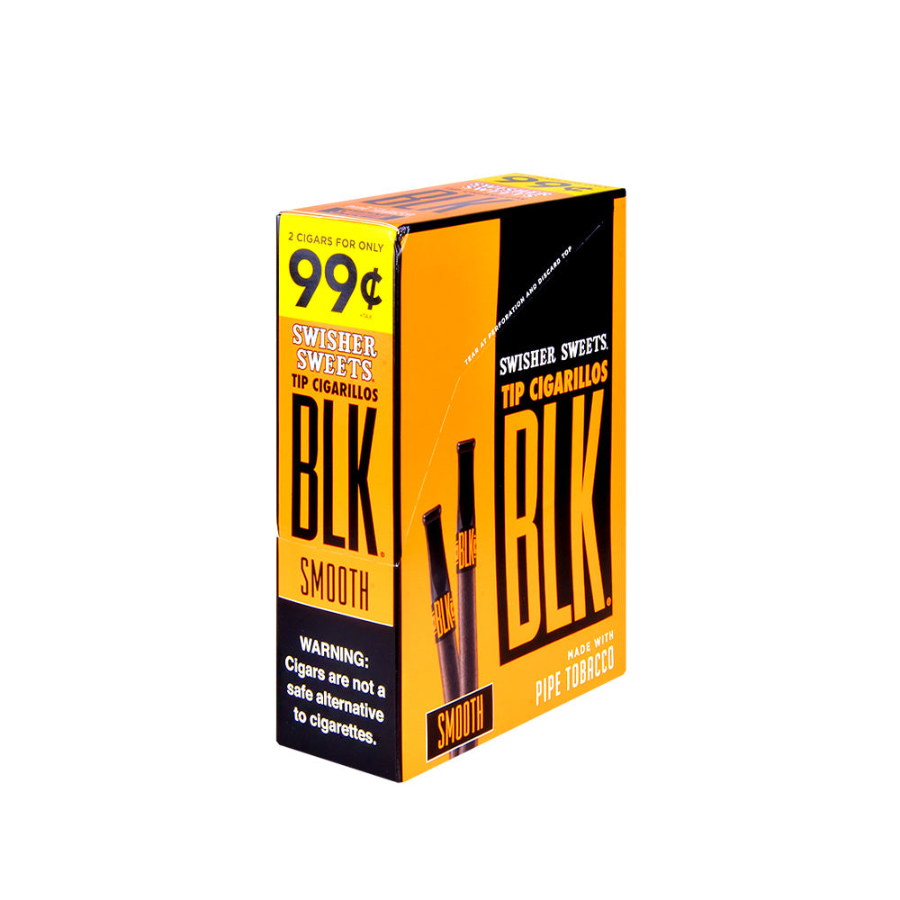 Swisher Sweets BLK Tip Cigarillos 2 for 99¢ Smooth 15 pouches of 2 1
