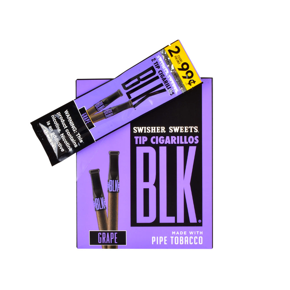 Swisher Sweets BLK Tip Cigarillos 2 for 99¢ Grape 15 pouches of 2 2