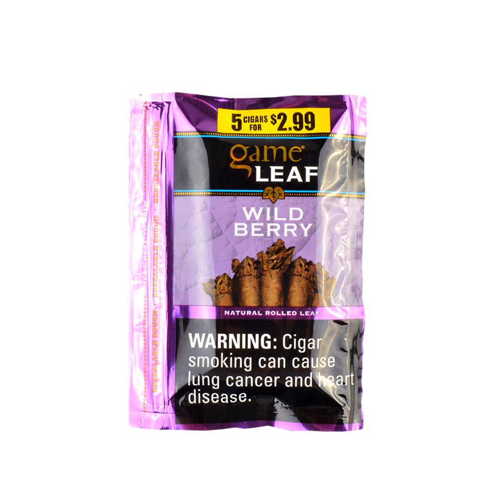 Game Leaf Cigarillos 5 for $2.99 Wild Berry 8 pack of 5 2