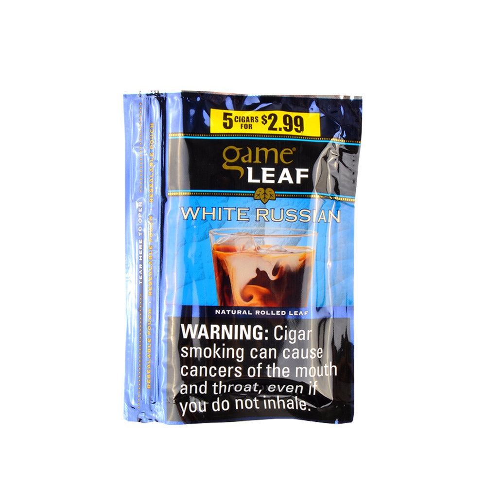 Game Leaf Cigarillos 5 for $2.99 White Russian 8 pack of 5 2