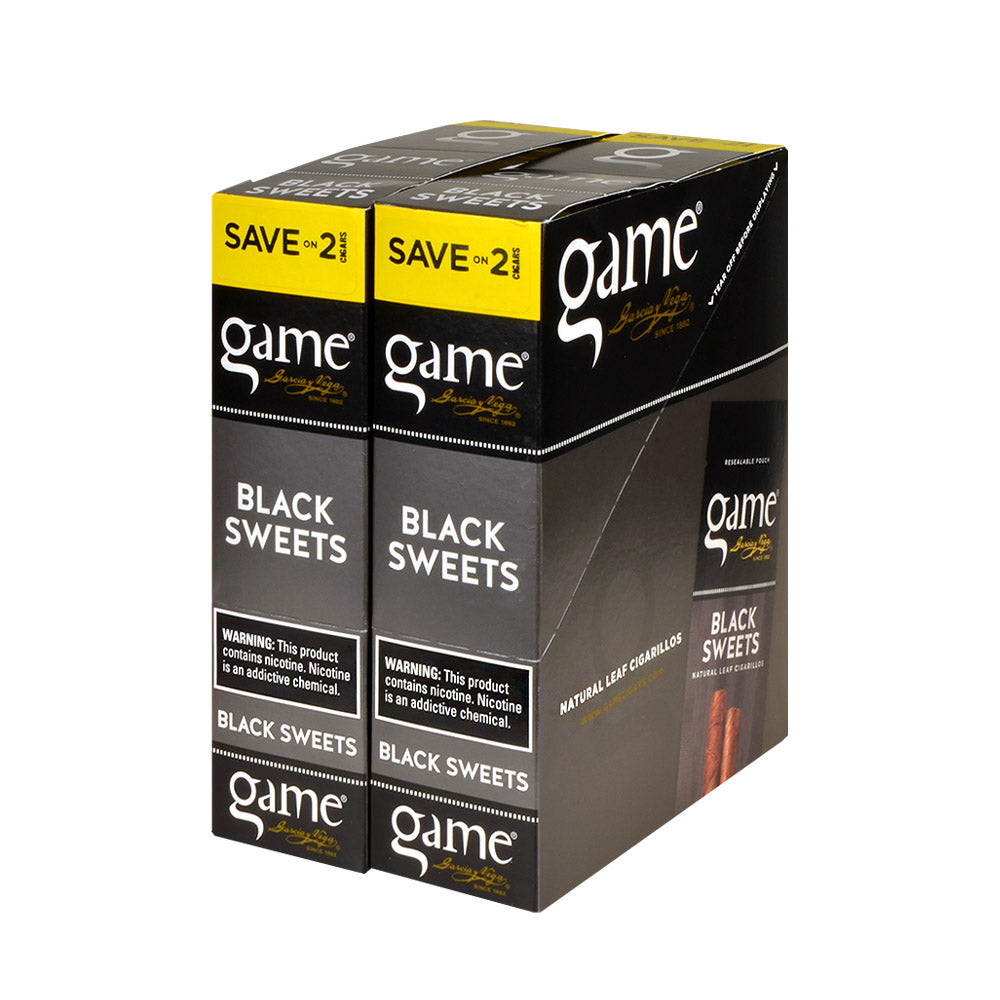 Game Vega Cigarillos Black Sweets Foil 30 Pouches of 2 1