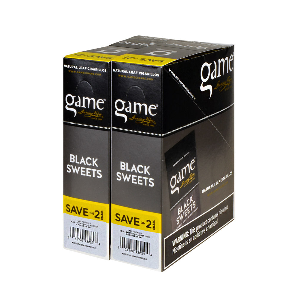 Game Vega Cigarillos Black Sweets Foil 30 Pouches of 2 2