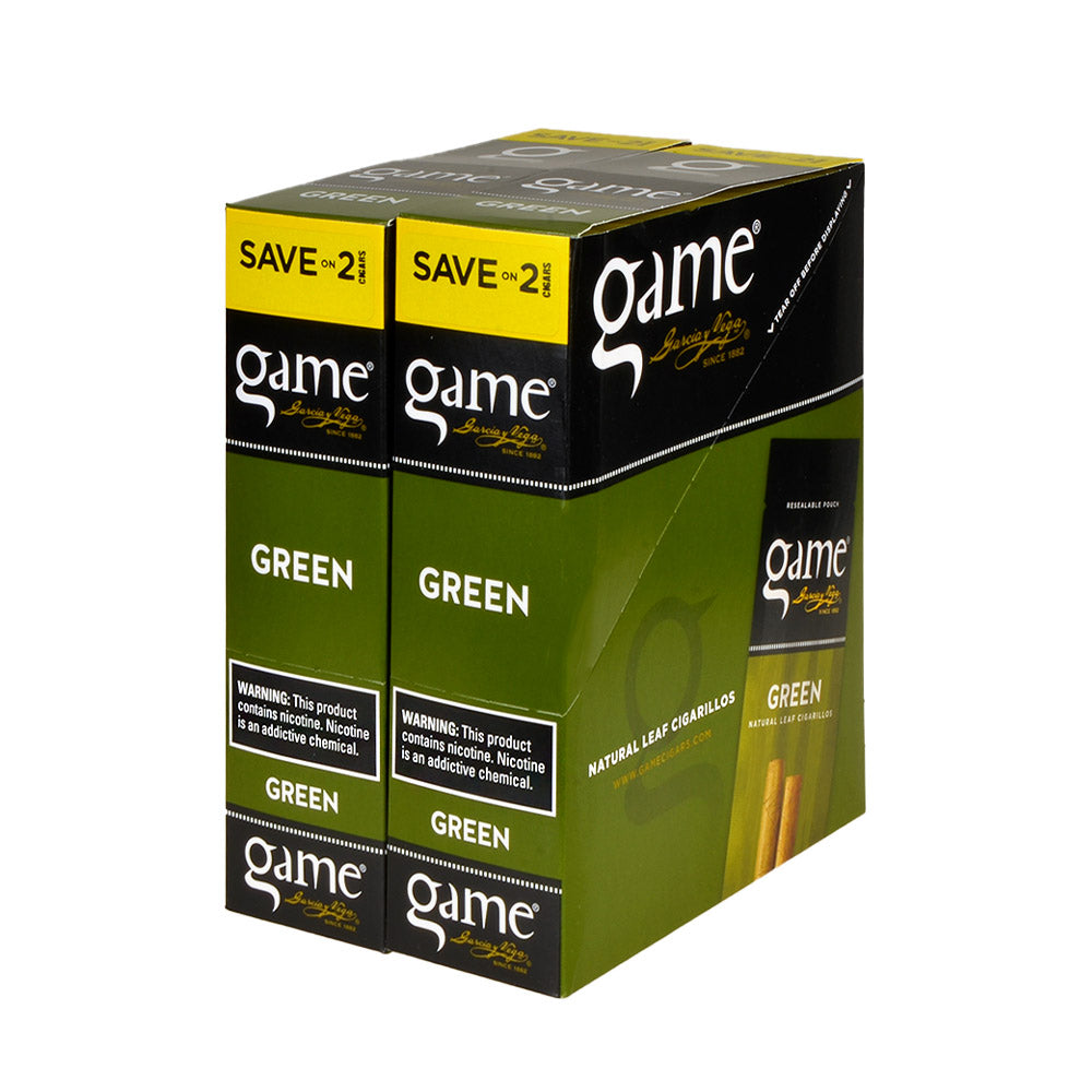 Game Vega Cigarillos Green Foil 30 Pouches of 2 1
