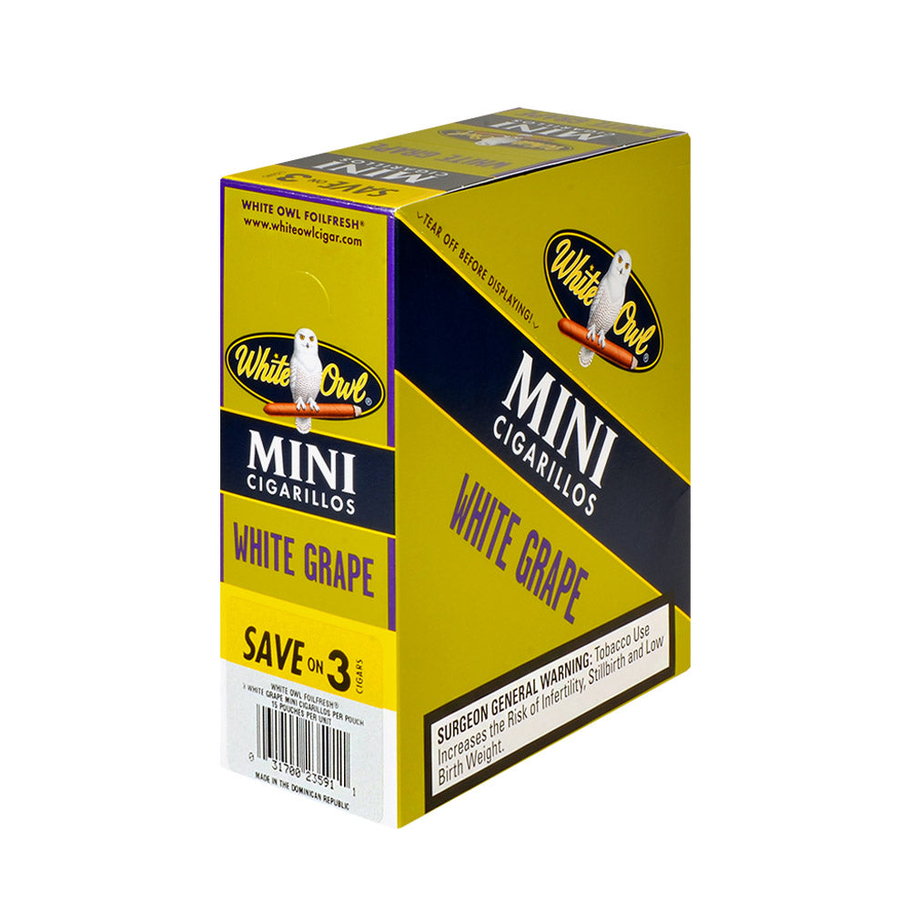 White Owl Cigarillos Mini Save on 3 White Grape 15 Packs Of 3 2