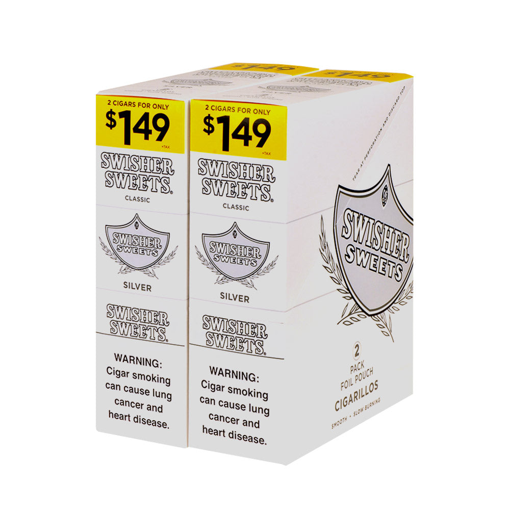 Swisher Sweets Cigarillos 1.49 Pre Priced 30 Packs of 2 Cigars Silver 1