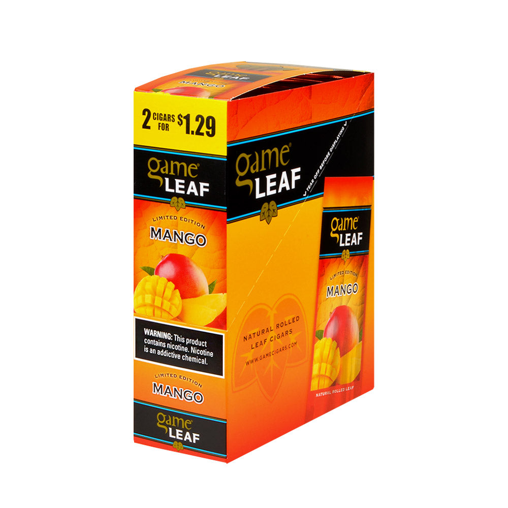 Game Leaf Mango Cigarillos 2 for $1.29 Cents 15 Pouches of 2 1