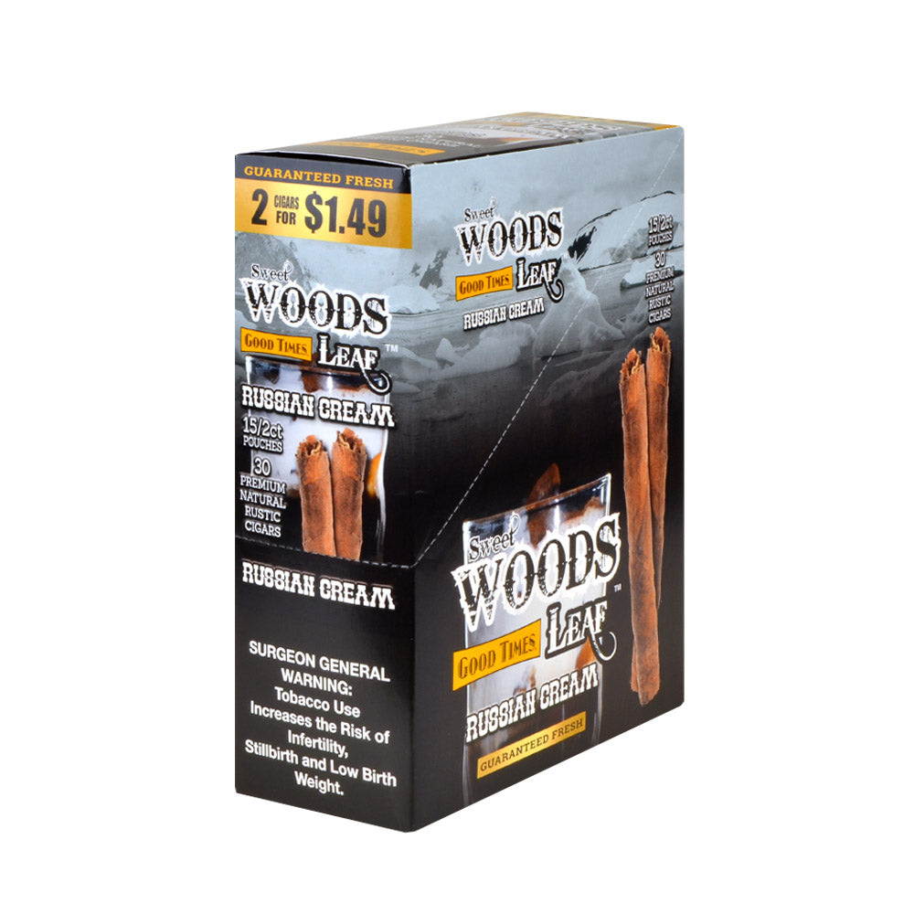 Good Times Sweet Woods 2 For $1.49 Cigarillos 15 Pouches Of 2 Russian Cream 1