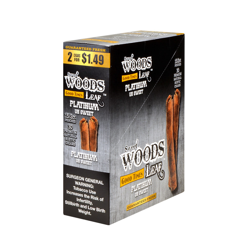 Good Times Sweet Woods 2 For $1.49 Cigarillos 15 Pouches Of 2 Platinum 1