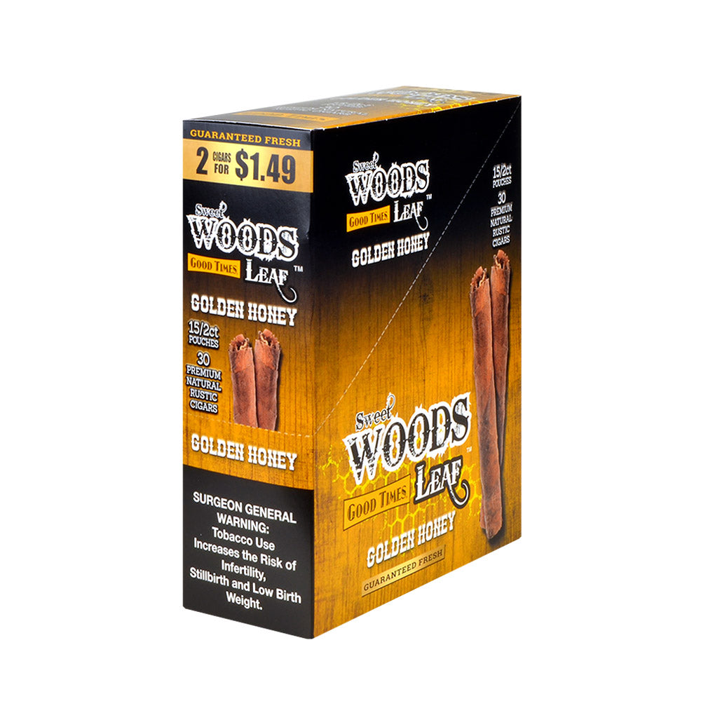 Good Times Sweet Woods 2 For $1.49 Cigarillos 15 Pouches Of 2 Golden Honey 1