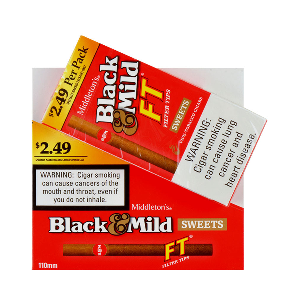 Middleton's Black & Mild Sweets FT $2.49 Cigars 10 Packs of 5 2
