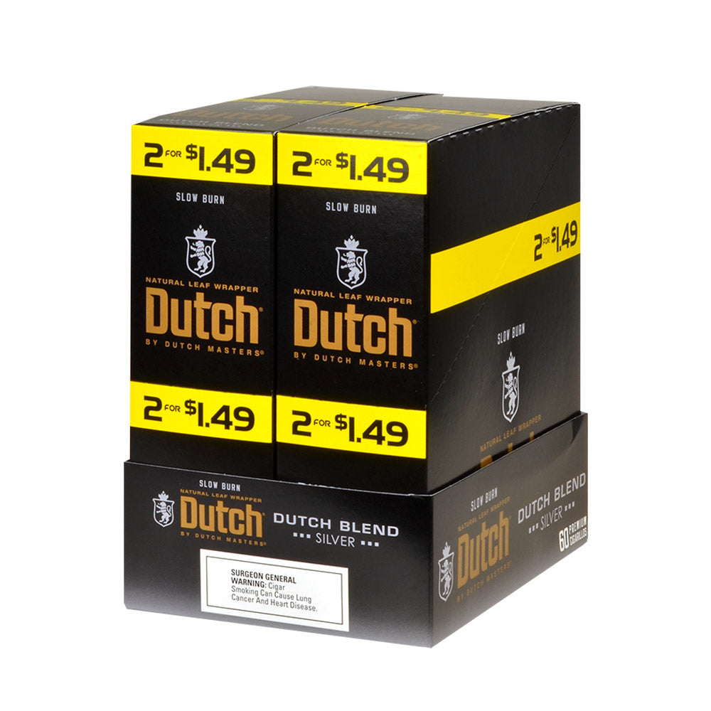 Dutch Masters Foil Fresh Blend Silver 1.49 Cent Cigarillos 30 Packs of 2 1