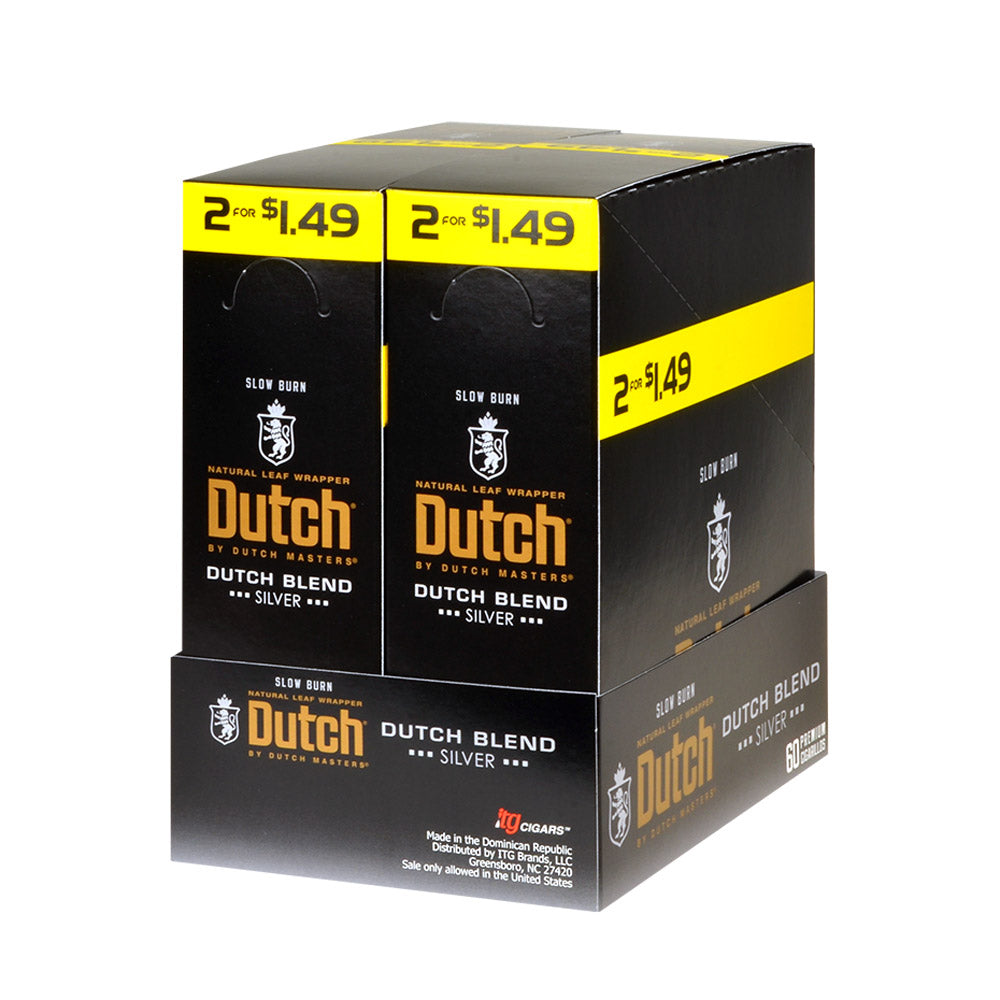 Dutch Masters Foil Fresh Blend Silver 1.49 Cent Cigarillos 30 Packs of 2 2