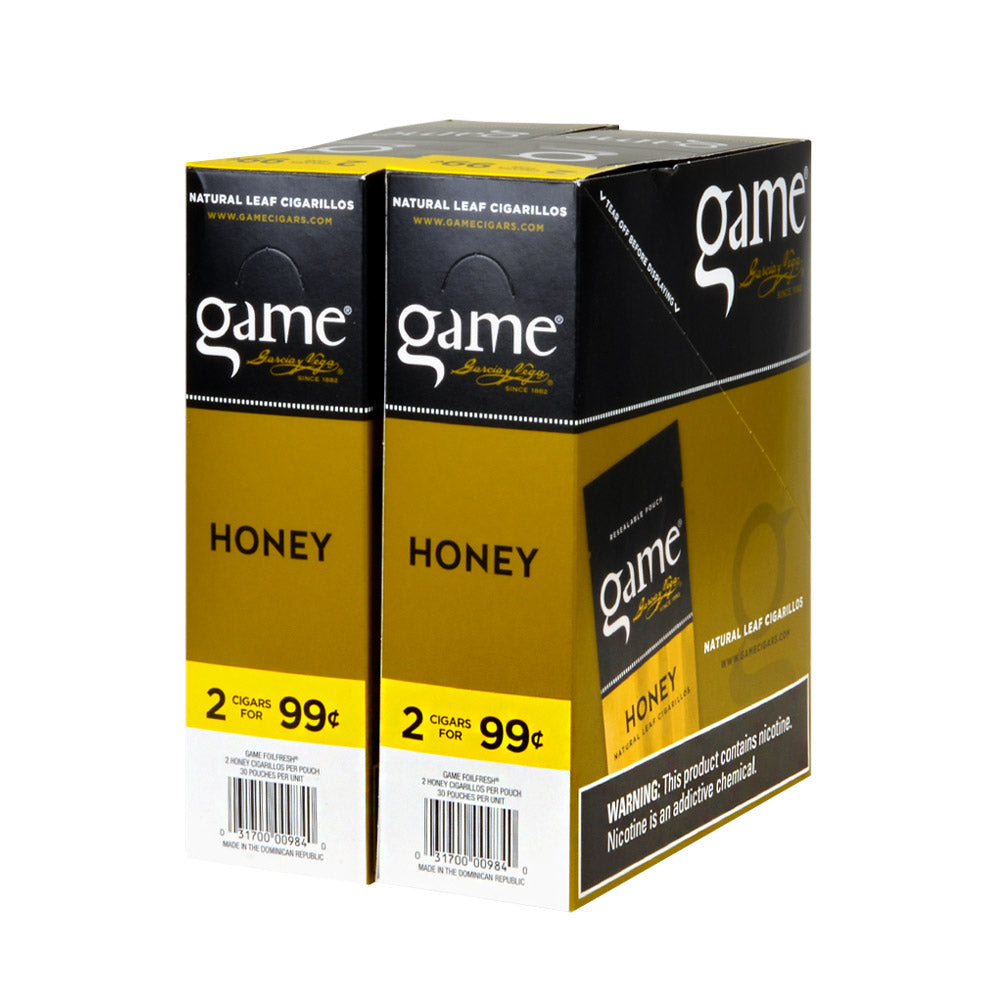 Game Vega Cigarillos Honey (Gold) Foil 2 for 99 Cents 30 Pouches of 2 2
