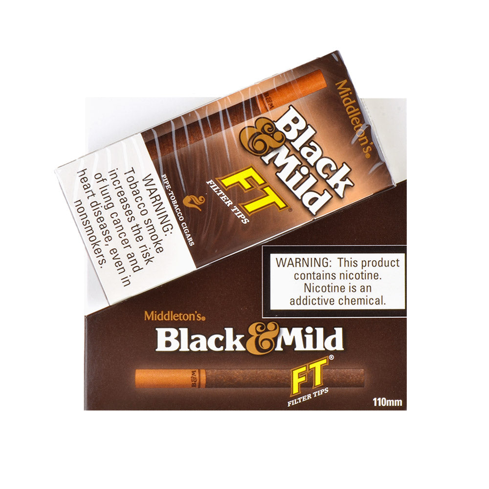 Middleton's Black & Mild Filter Tips Cigars 10 Packs of 5 2