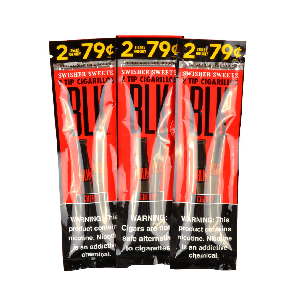 Swisher Sweets BLK Tip Cigarillos Pre Priced 2 For 79c 15 pouches of 2 Cherry 3