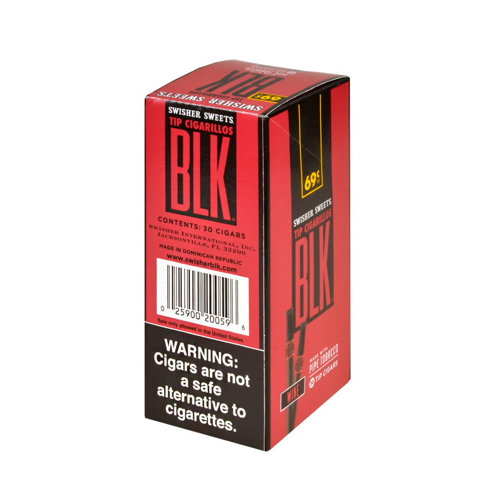 Swisher Sweets Tip Cigarillos BLK Pre Priced 69¢ Pack of 30 Cigars Wine 2