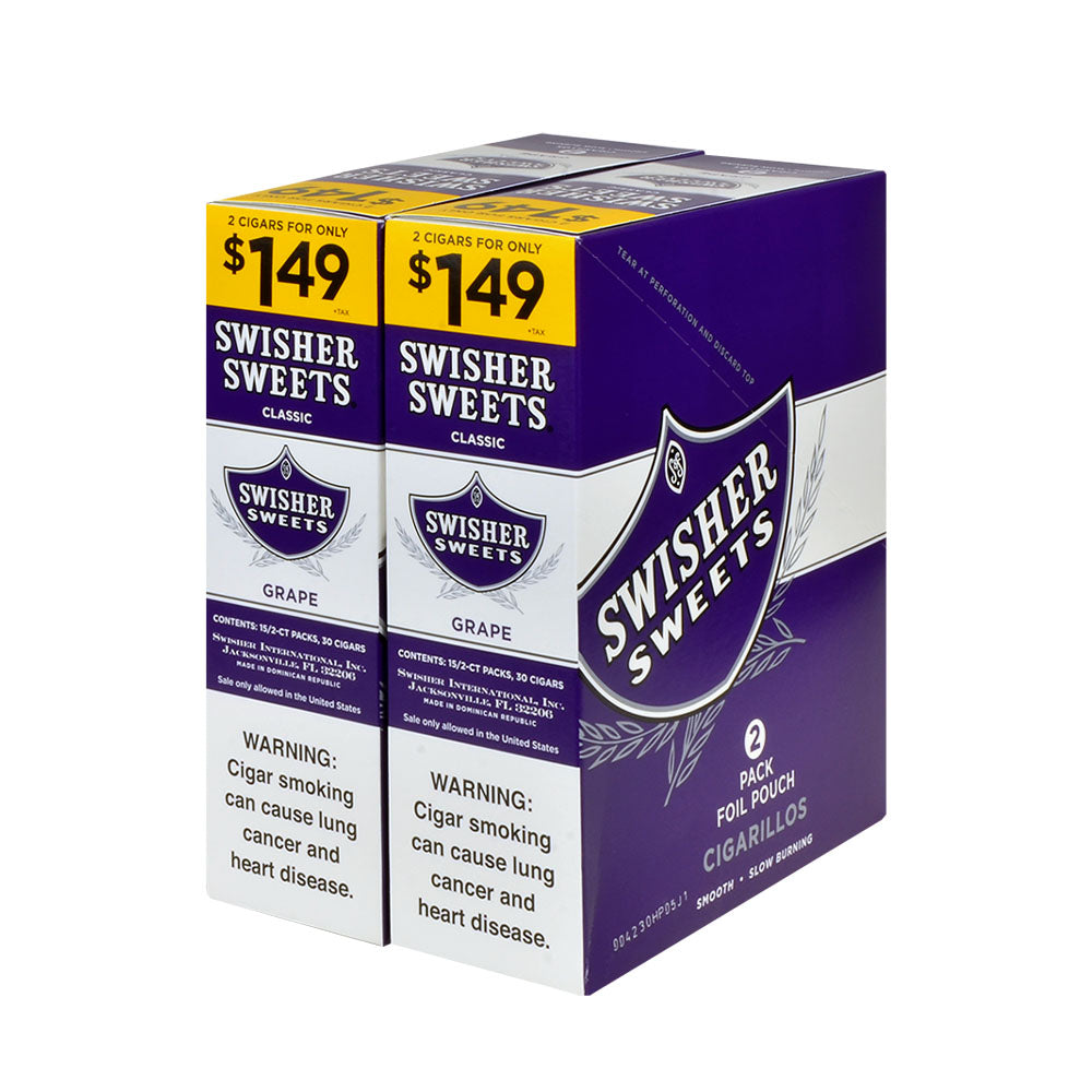 Swisher Sweets Cigarillos 1.49 Pre Priced 30 Packs of 2 Cigars Grape 1