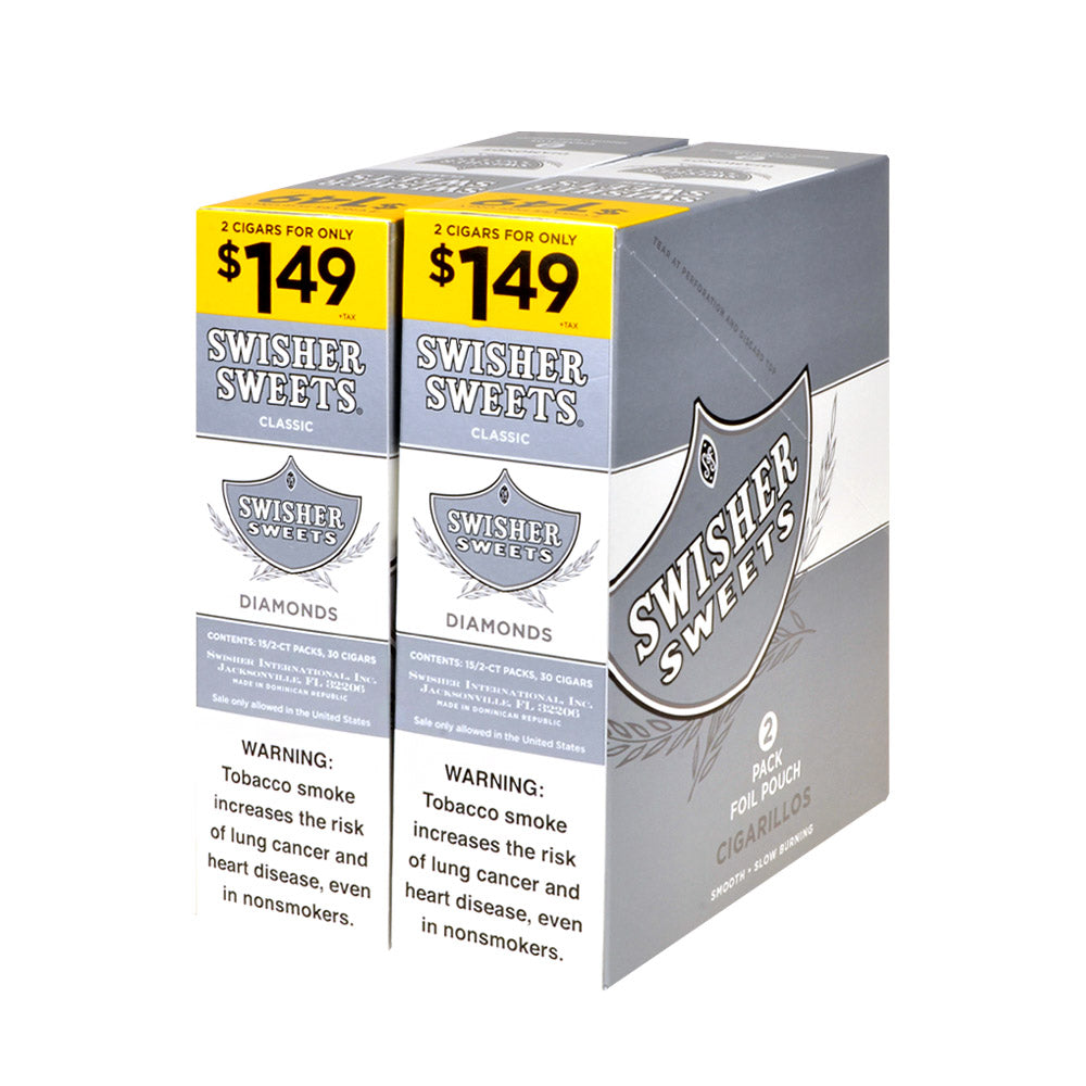 Swisher Sweets Cigarillos 1.49 Cent Pre Priced 30 Packs of 2 Cigars Diamond 2