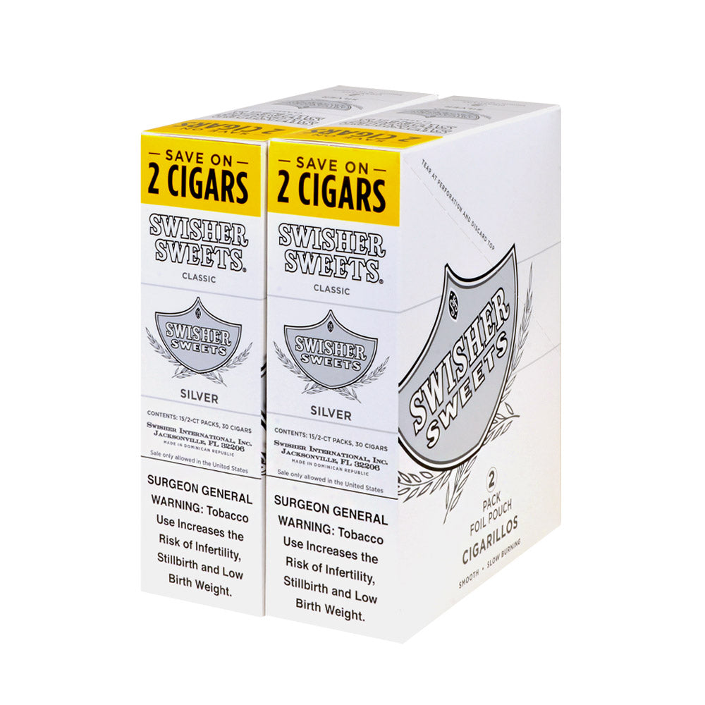 Swisher Sweets Cigarillos 30 Packs of 2 Cigars Silver 2