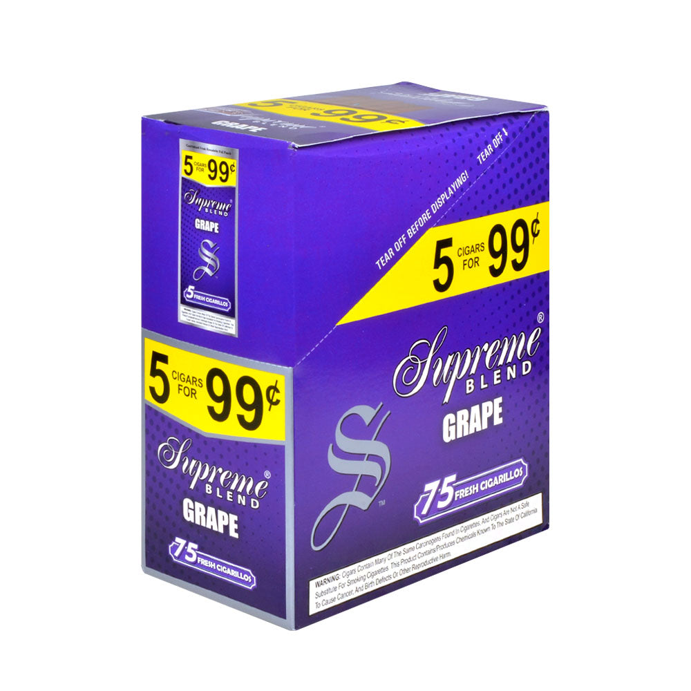 Supreme Blend Cigarillos 5 for 99 Cents Grape 15 Packs of 5 1