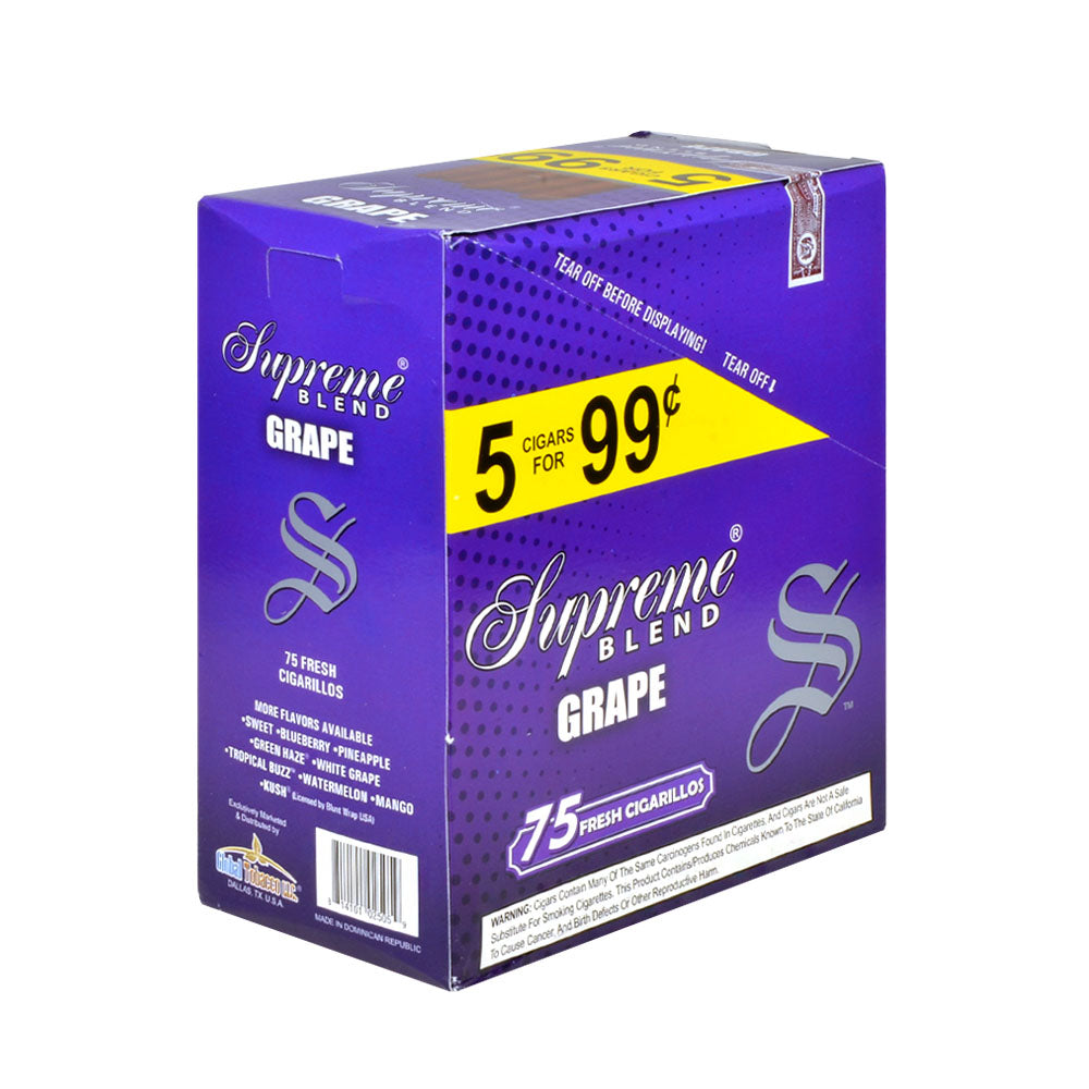 Supreme Blend Cigarillos 5 for 99 Cents Grape 15 Packs of 5 2