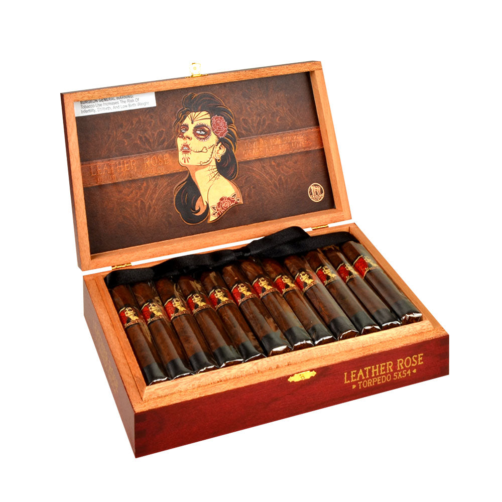 Deadwood Leather Rose Torpedo Cigars Box of 24 3