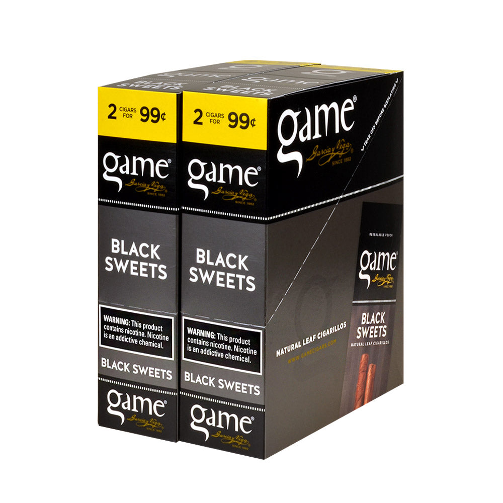 Game Vega Cigarillos Black Foil 2 for 99 Cents 30 Pouches of 2 1