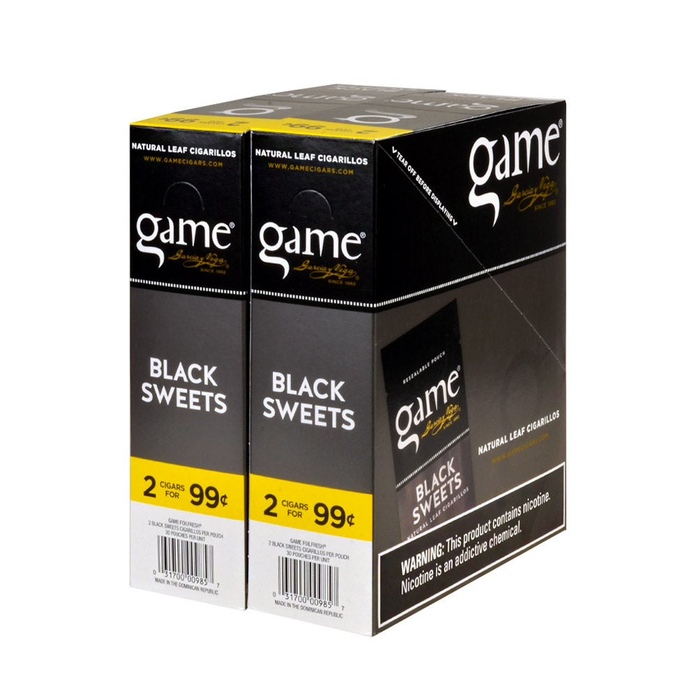 Game Vega Cigarillos Black Foil 2 for 99 Cents 30 Pouches of 2 2