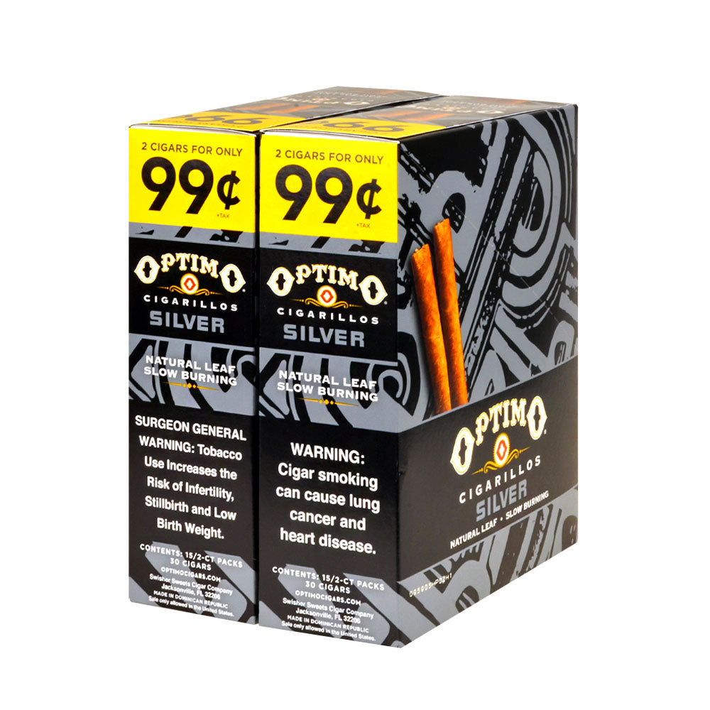 Optimo 2 for 99¢ Cigarillos 30 Pouches of 2 Silver 2