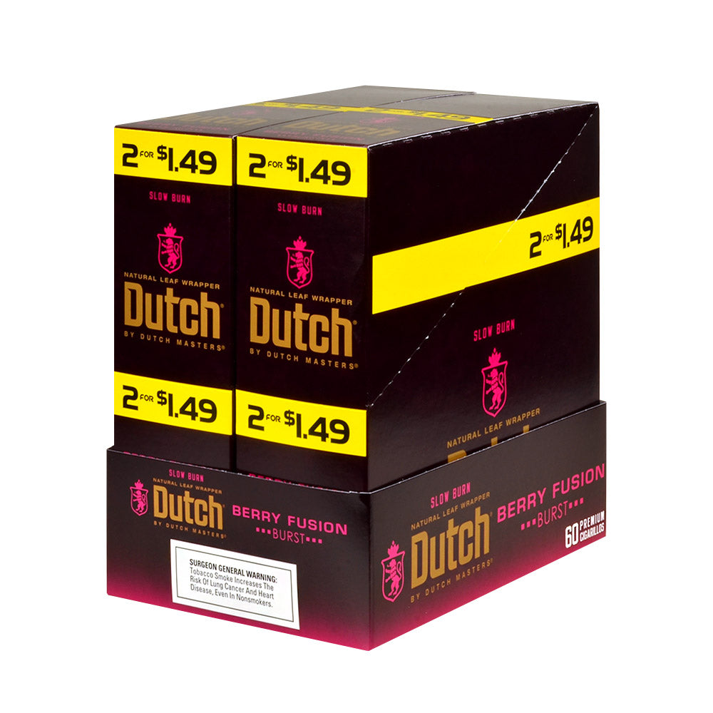 Dutch Masters Foil Fresh Berry Fusion 1.49 Cent Cigarillos 30 Packs of 2 1