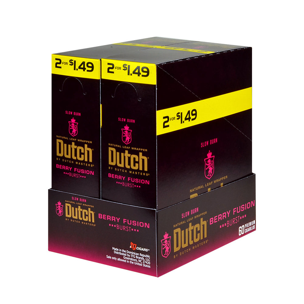 Dutch Masters Foil Fresh Berry Fusion 1.49 Cent Cigarillos 30 Packs of 2 2