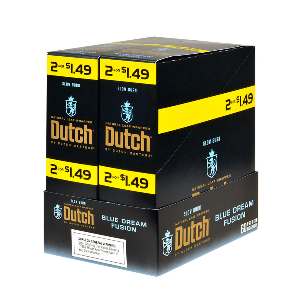 Dutch Masters Foil Fresh Blue Dream Fusion 1.49 Cent Cigarillos 30 Packs of 2 1