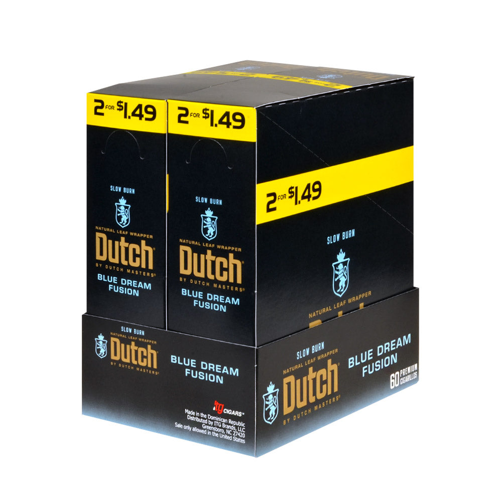 Dutch Masters Foil Fresh Blue Dream Fusion 1.49 Cent Cigarillos 30 Packs of 2 2