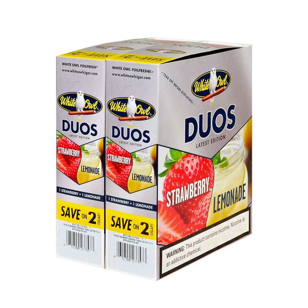 White Owl Cigarillos 30 Packs of 2 Cigars Duos Strawberry/ Lemonade 2