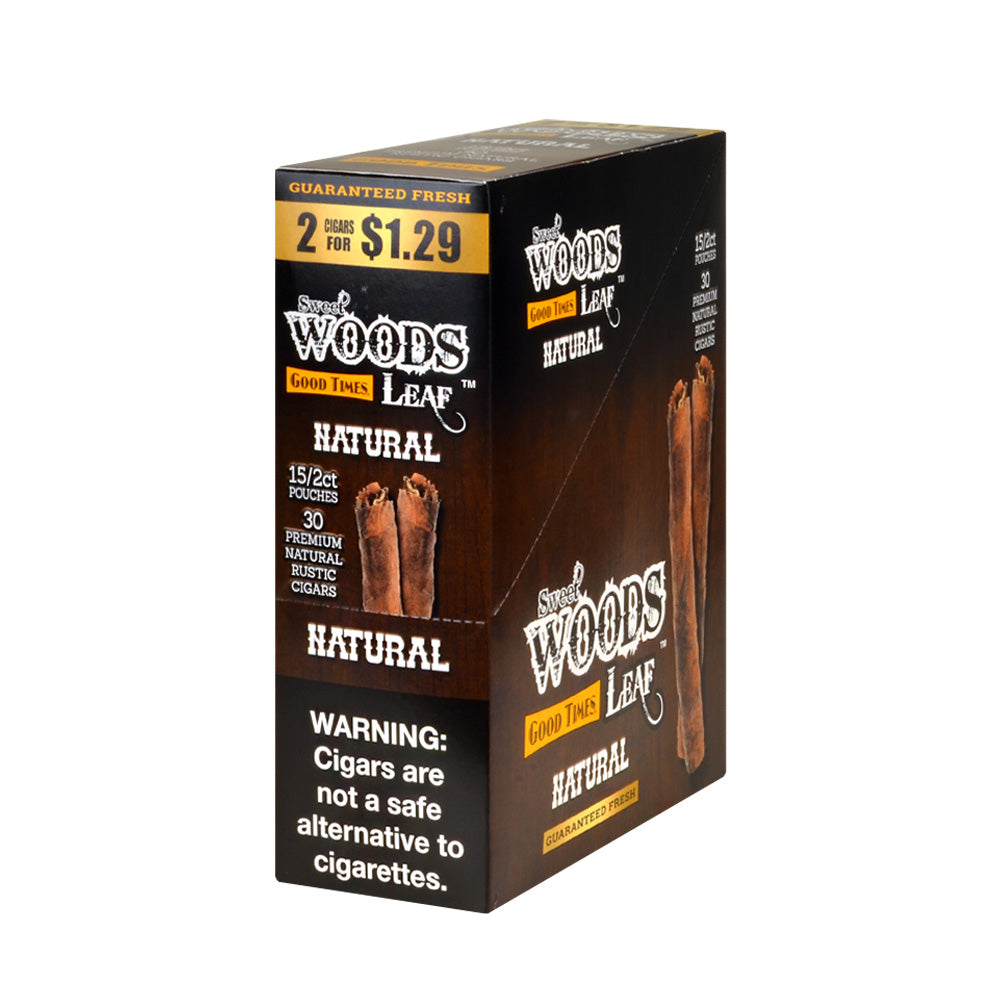 Good Times Sweet Woods 2 For $1.29 Cigarillos 15 Pouches Of 2 Natural 1