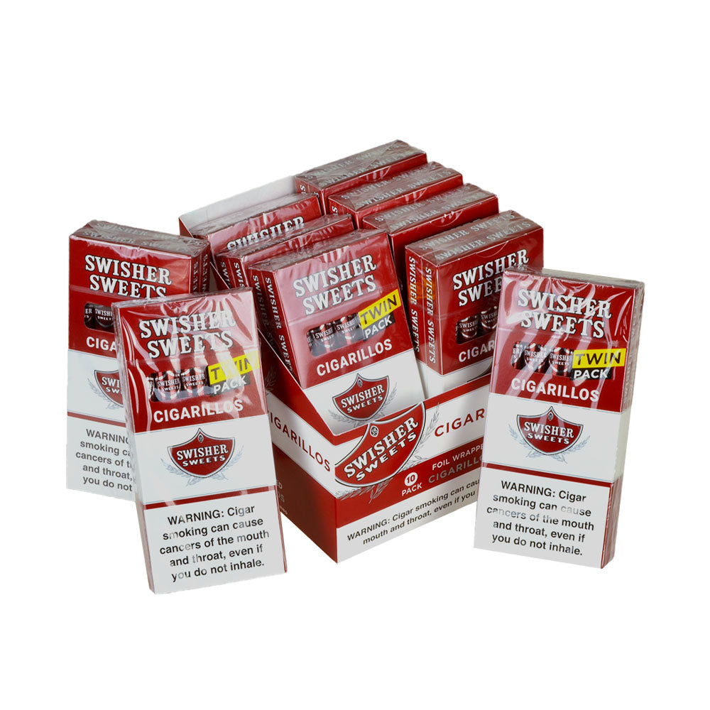 Swisher Sweets Twin Cigarillos 10 Packs of 10 Cigars, 100ct Regular 3