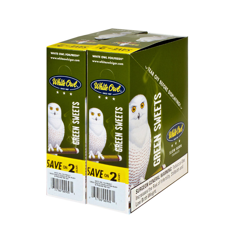 White Owl Cigarillos 30 Packs of 2 Cigars Green Sweets 2